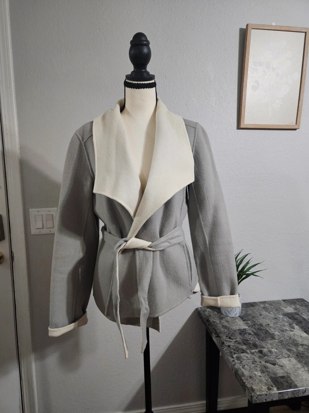 Women’s wool-blend wrap jacket/coat